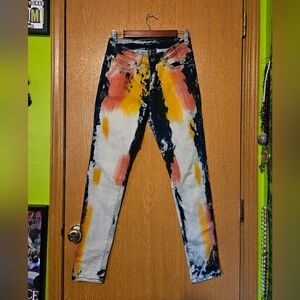 Avant-garde Multicolor Artistic Tie Dye Stretchy Bright and Colorful Jeans!
